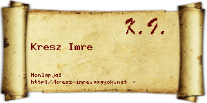 Kresz Imre névjegykártya